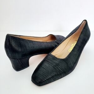 Salvatore Ferragamo Black Leather Heels